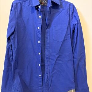 American Eagle Outfitters Royal Blue Long-Sleeve Button-Down Shirt